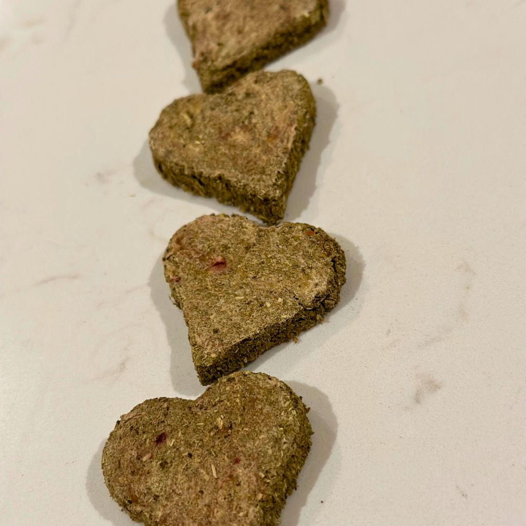 Heart shaped natural rabbit treats