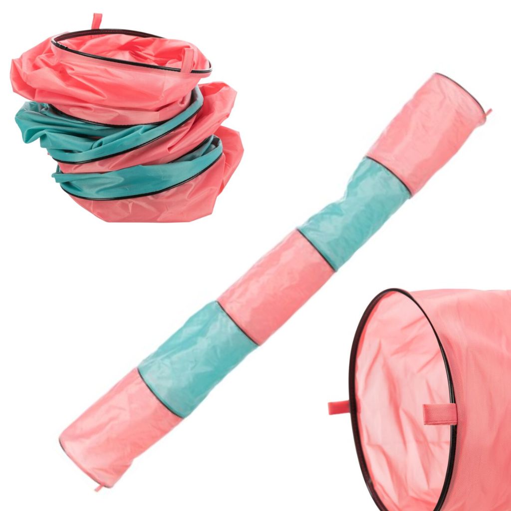 Rabbit Tunnel Pink and Blue Collapsible Nylon
